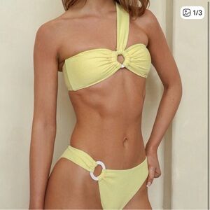 Dippin' Daisy's Yellow One-Shoulder Ring-Accent Bikini